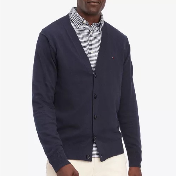 Tommy Hilfiger Other - Mens Tommy Hilfiger Cardigan Sweater Button Down Embroidered Logo Jacket NWT XXL